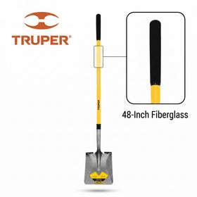 Truper Tru Pro square-point shovel in use for digging and transferring soil