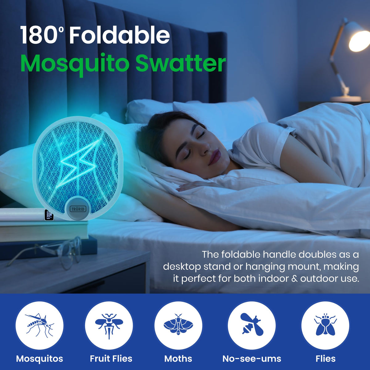 TRURID Fly Swatter Zapper kill counter display tracks performance.