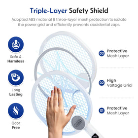 TRURID Fly Swatter Zapper rechargeable battery for long-lasting use.