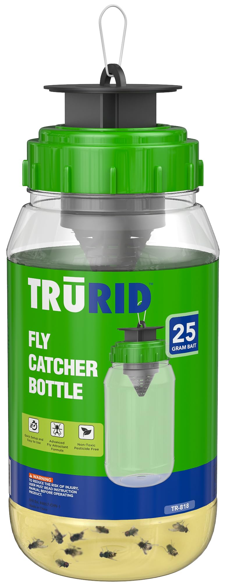 TRURID trap hung in sunny spot to maximize attraction.