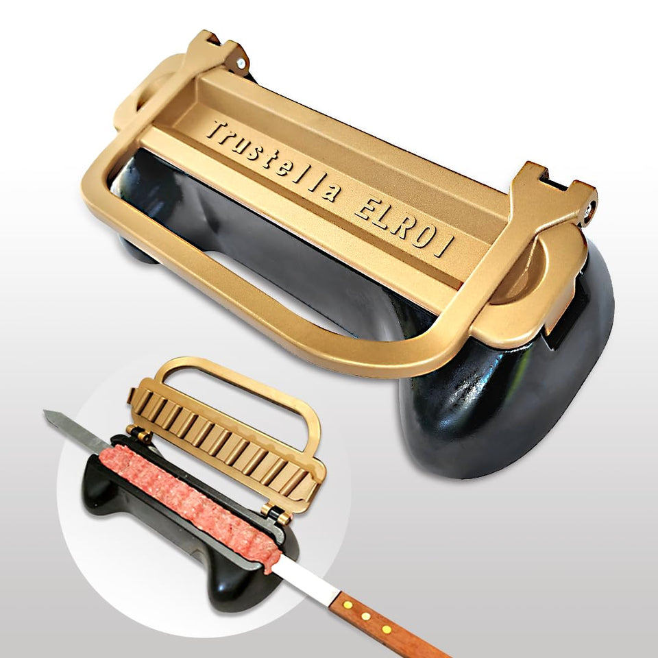 Trustella Kebab Maker loaded skewers inside for safe, uniform skewers.