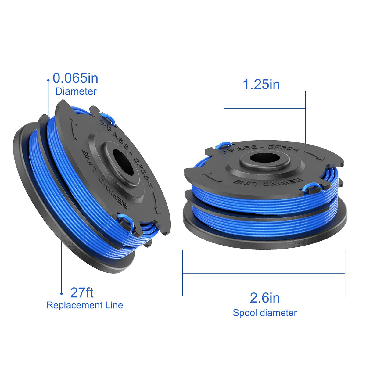 TRUSTLIONTEK AC41RL3 spool mounted on a Homelite trimmer in use