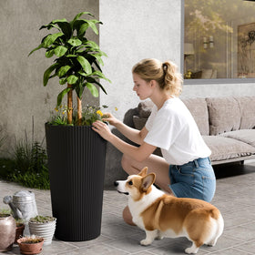 Trygoal lightweight conical planter is easy to move across balconies and porches.