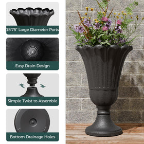 Trygoal water-storage planter demonstrates moisture balance for lush plants.