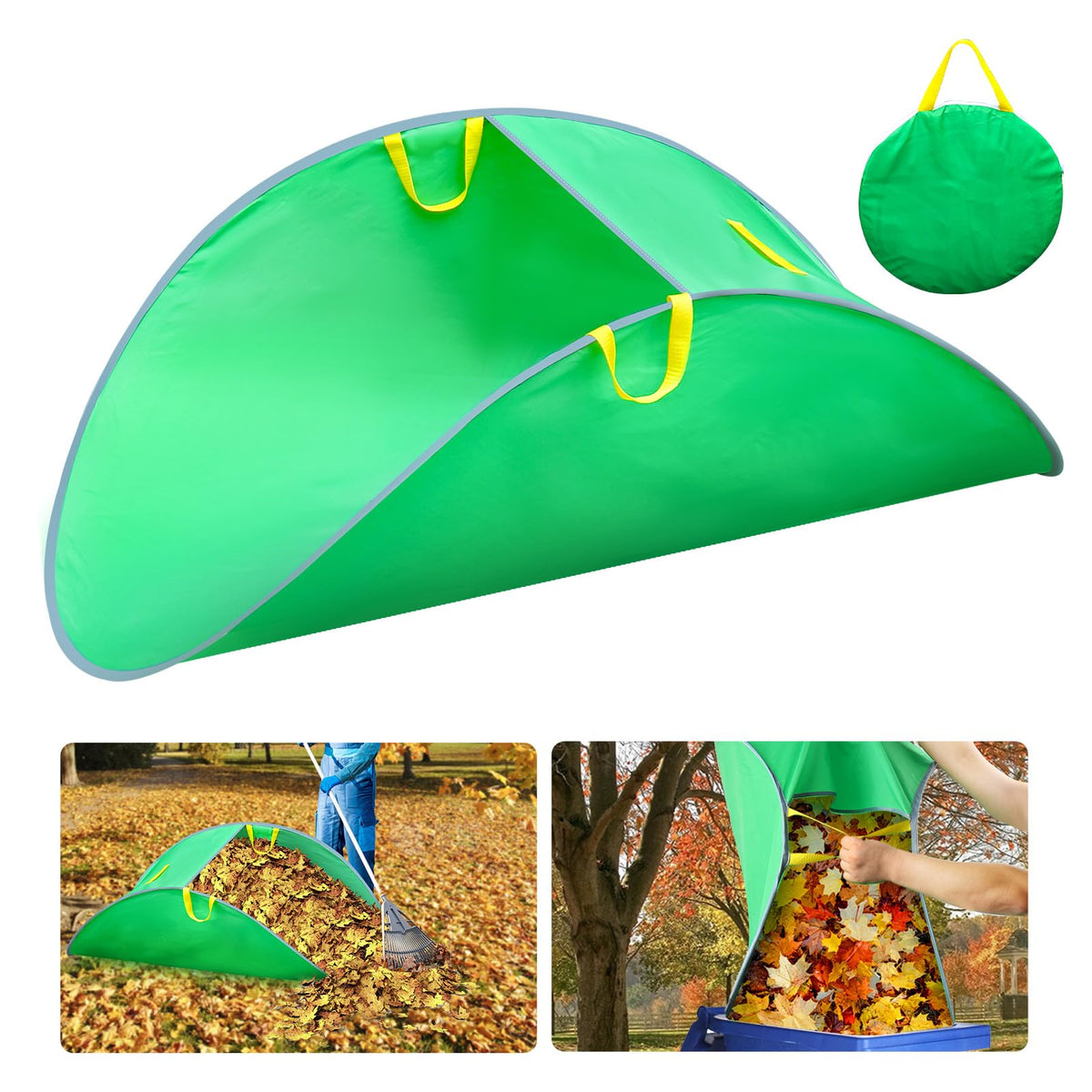 Tryly Leaf Collector in foldable form for compact storage and quick cleanup.
