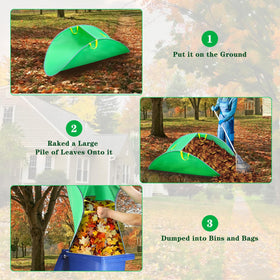 Tryly Leaf Collector shows durable polyester construction for repeated yard use.