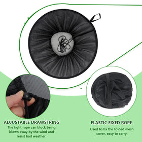 Tryly rain barrel cover protects water from pests and wind