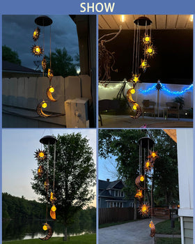 Tryme Solar Wind Chimes glow at night for cozy outdoor evenings.