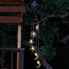Tryme Solar Wind Chimes create a serene focal point on your balcony.