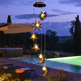 Tryme Solar Panel charges by day for automatic evening lighting.