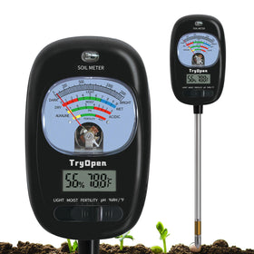 TryOpen 7-in-1 Soil Test Kit with LCD display monitors moisture and pH for healthier plants.