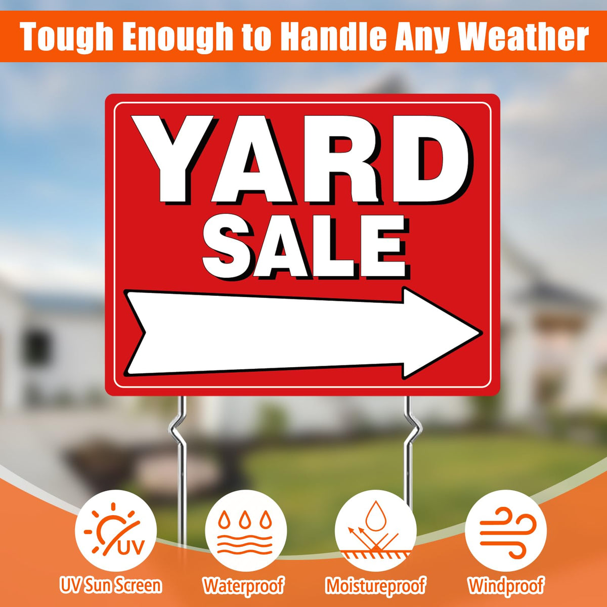 TRYXN weatherproof corrugated signs resist rain and sun for reliable yard sale signage.