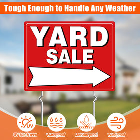 TRYXN weatherproof corrugated signs resist rain and sun for reliable yard sale signage.
