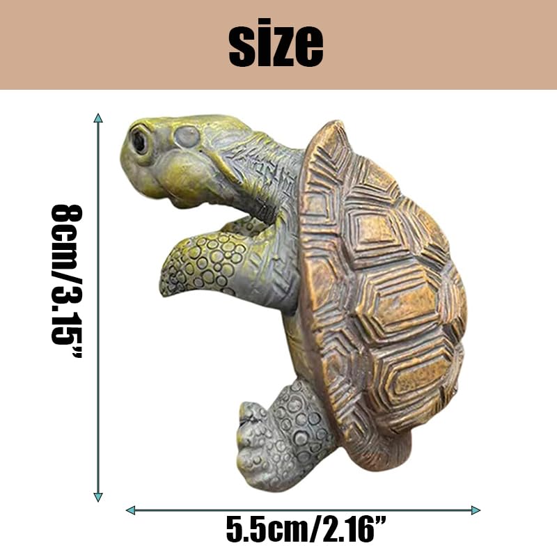 TSCVPJL Resin tortoise sculpture featuring climbing detail for garden display.