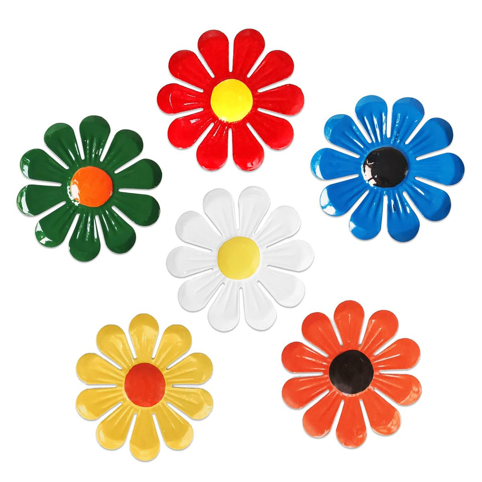 Tsilin metal flowers wall decor set brightening fences and walls with three-dimensional color