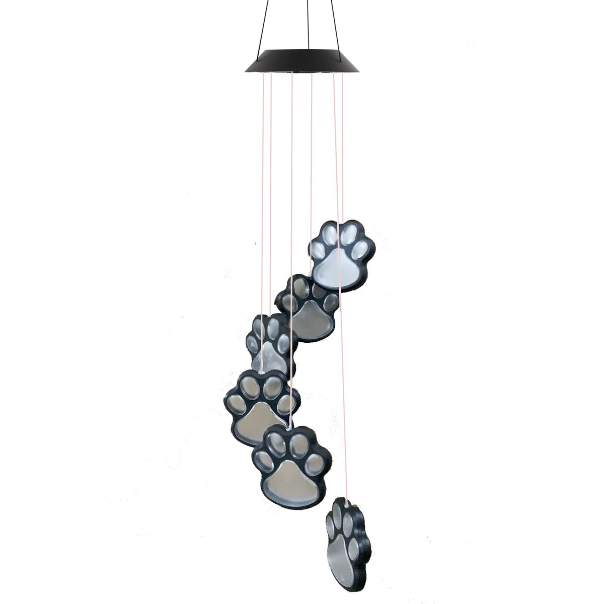 TSIPEKLO night-light paw-print wind chime creates ambiance.