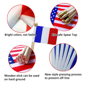 TSMD France flag stitching detail showing reinforced joint for longevity.