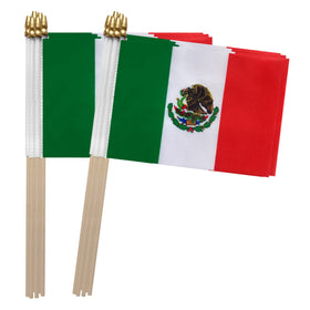 TSMD Mexico flag 5x8 inch on vibrant polyester fabric for clear outdoor visibility.