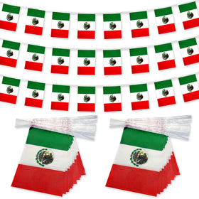 TSMD Mexico flags banner on wall with bright colors for festive decor.