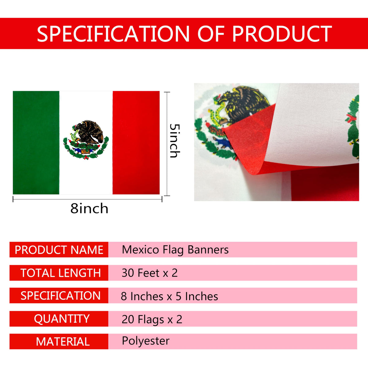 TSMD flags close-up shows durable polyester fabric and crisp print for outdoor use.