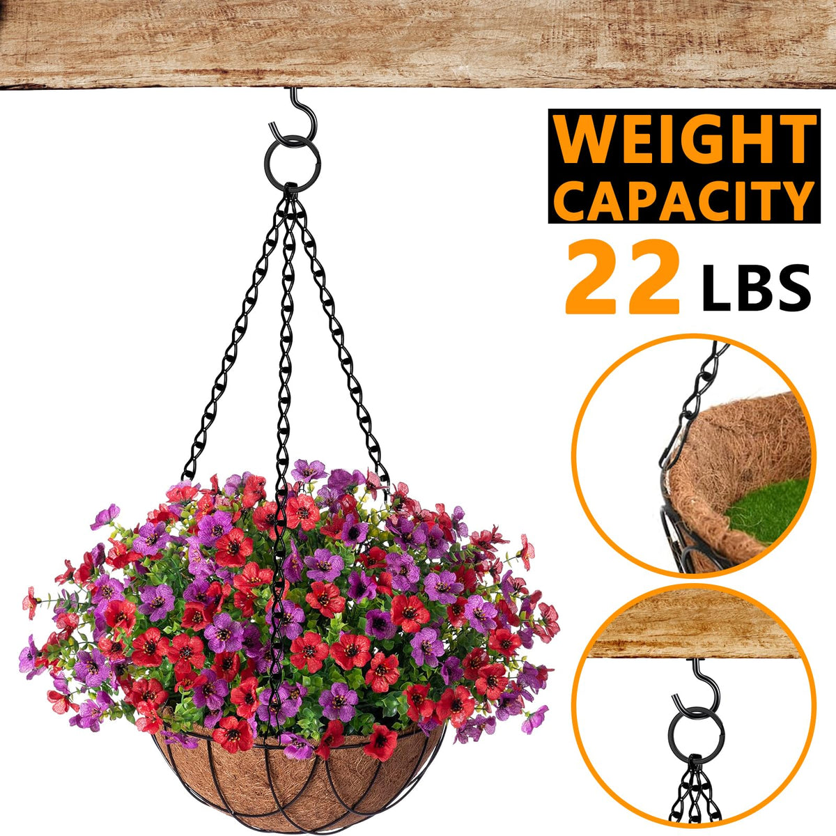 Tsocent screw hooks 12pcs support sturdy outdoor mounting for planters.