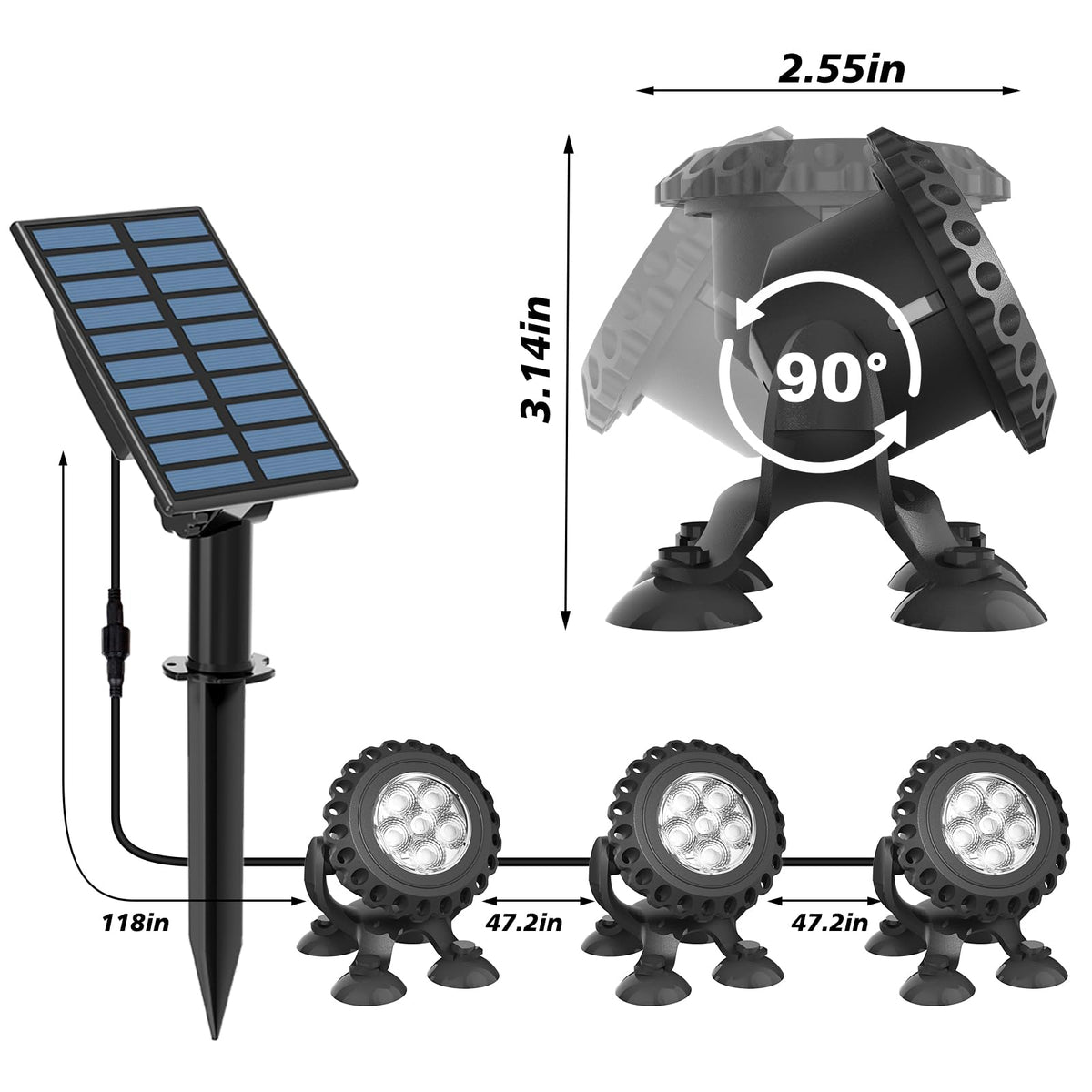 T-SUN energy-saving solar light powered by daylight.