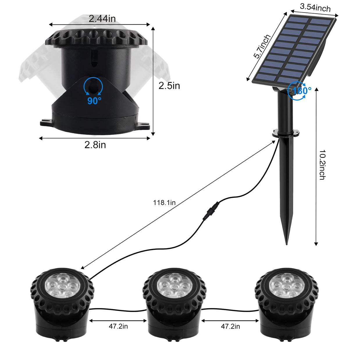 T-SUN ground installation option as landscape lighting along a path