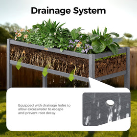 TT Nature HDPE raised bed with legs showing dimensions 47x22x30 inches.