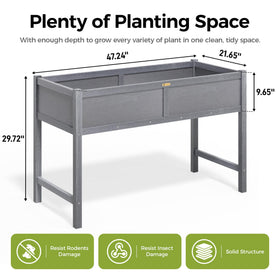 TT Nature HDPE raised bed with legs, front view, perfect for herbs.
