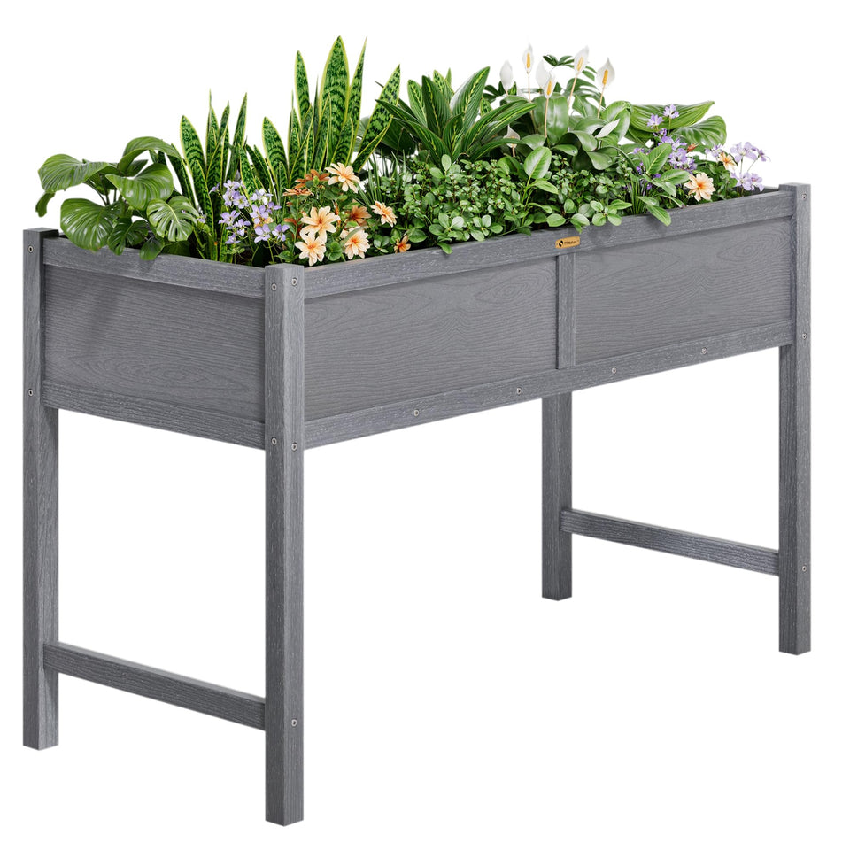 TT Nature HDPE raised bed with legs, side view, ideal for vegetables.