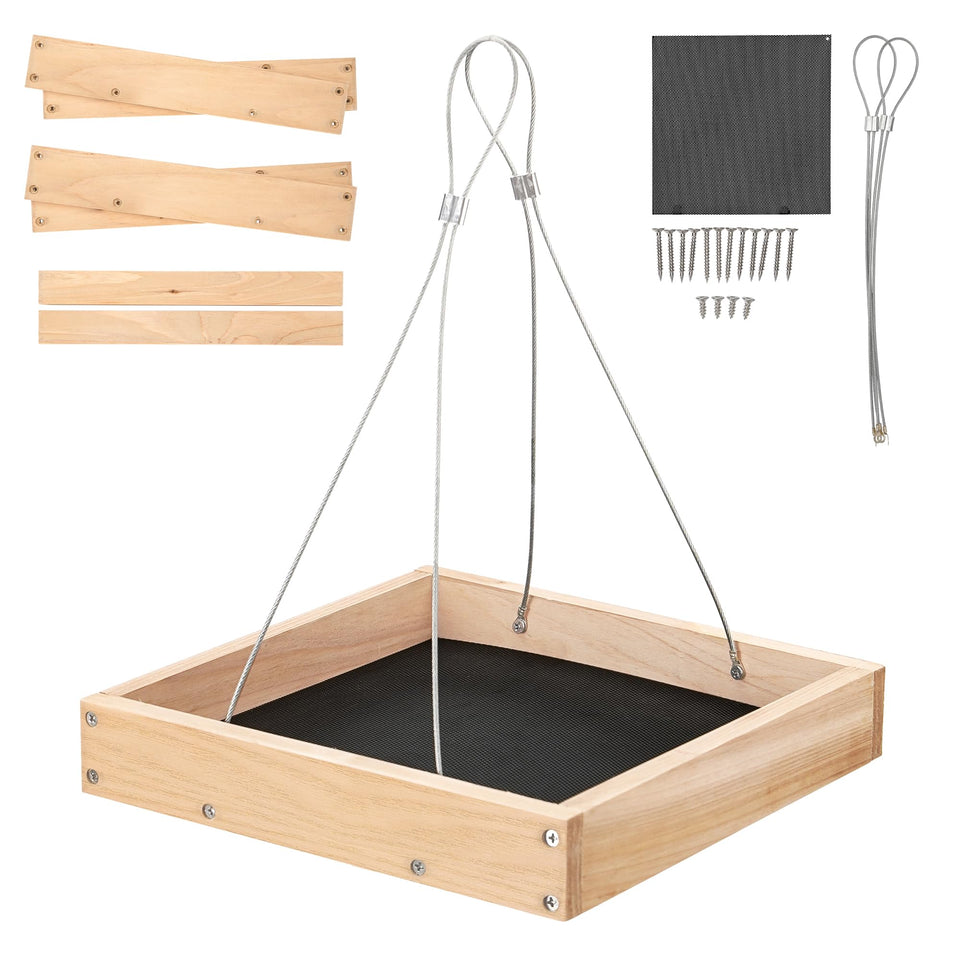 TT Nature Platform Bird Feeder exterior view highlights durable eco-friendly wood for outdoors.
