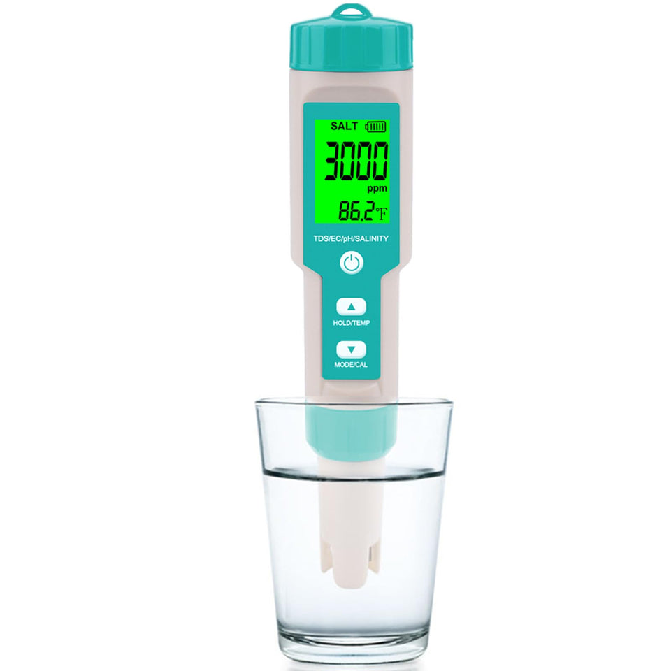 T TESTRUST pool salt tester front view for quick pool salinity readings.