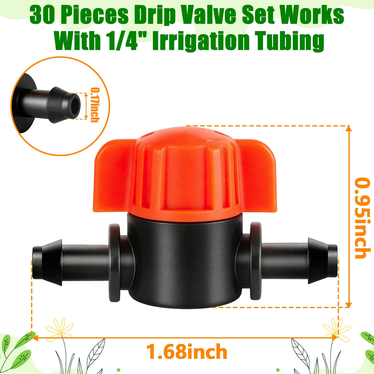 TTioDri 1-4in barbed shut-off valve closeup for secure connections