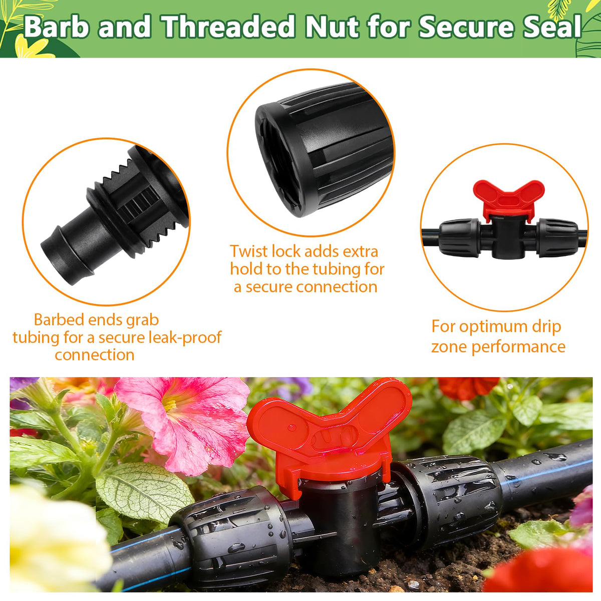 TTioDri twist-lock installation example on 1/2 inch tubing.