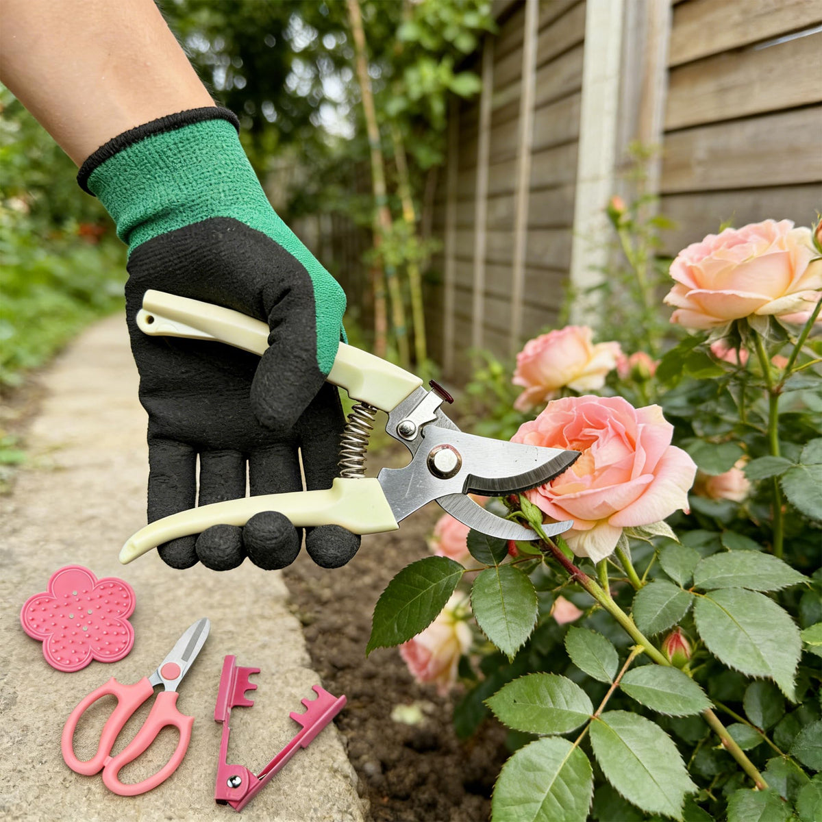T TOVIA pruning shears deliver smooth cuts for bouquet making.