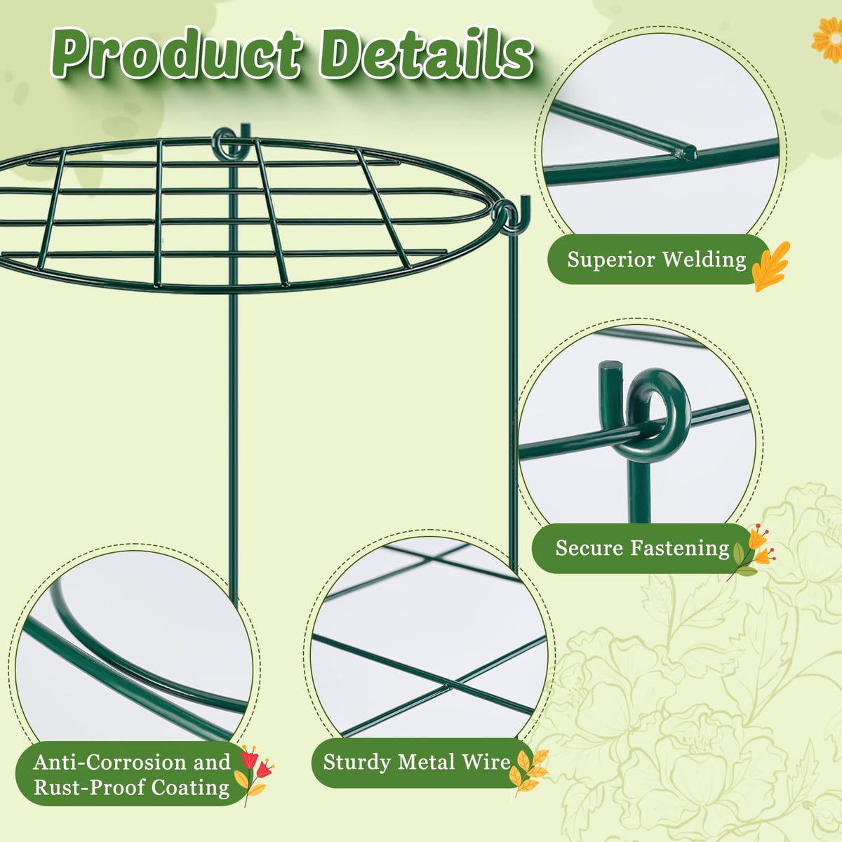 TTQ green powder-coated iron wire provides durable weather-resistant garden support