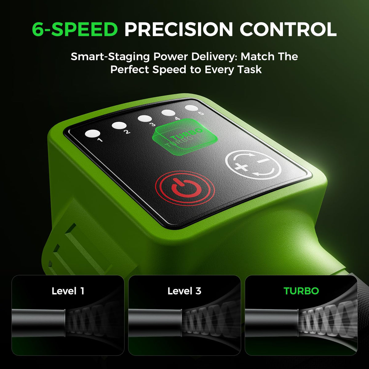Tturrbos ergonomic soft-touch grip reduces fatigue during long sessions.