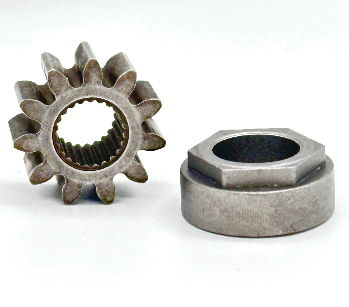 TUAIC steering pinion gear with 11 teeth close-up for MTD compatibility
