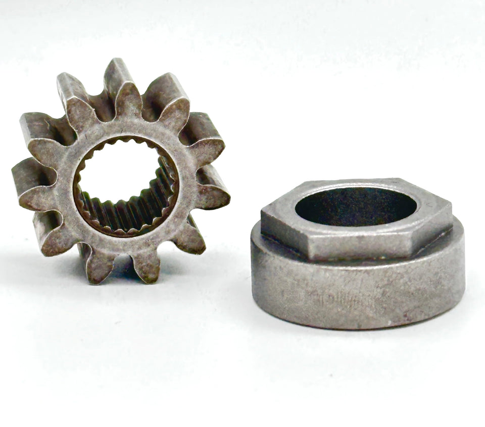 TUAIC steering pinion gear with 11 teeth close-up for MTD compatibility