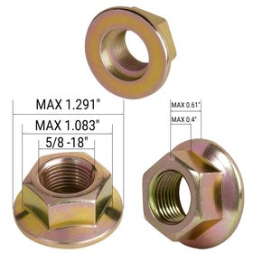 TUAIC flanged spindle nut 5/8-inch thread for stronger grip