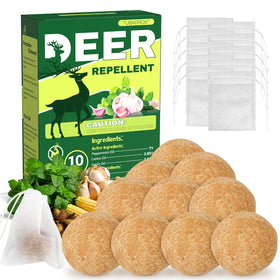 Tubadros deer repellent bottle—10-pack for easy outdoor protection of plants.