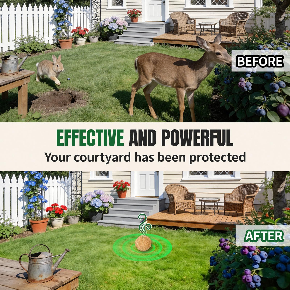 Tubadros outdoor garden application shows easy placement for plant protection.