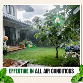 Tubadros outdoor repellent protects flower beds with natural peppermint scent.