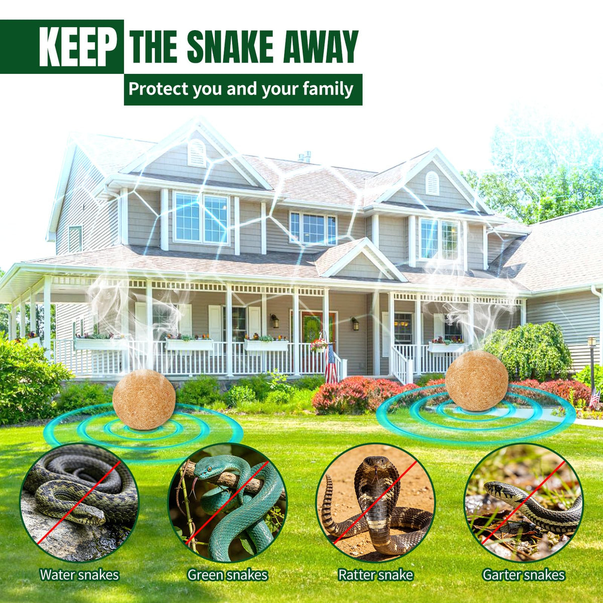 Tubadros repellent near doorway helps create a snake-free entry.
