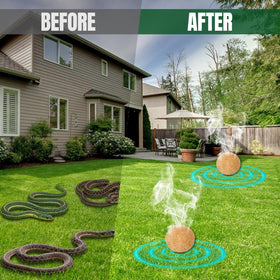 Tubadros repellent around shed and garage for safety.
