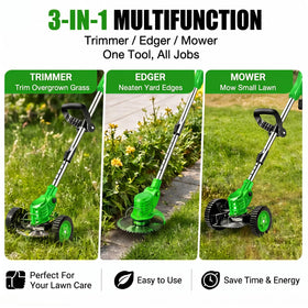 Built-in safety features prevent accidental starts and debris