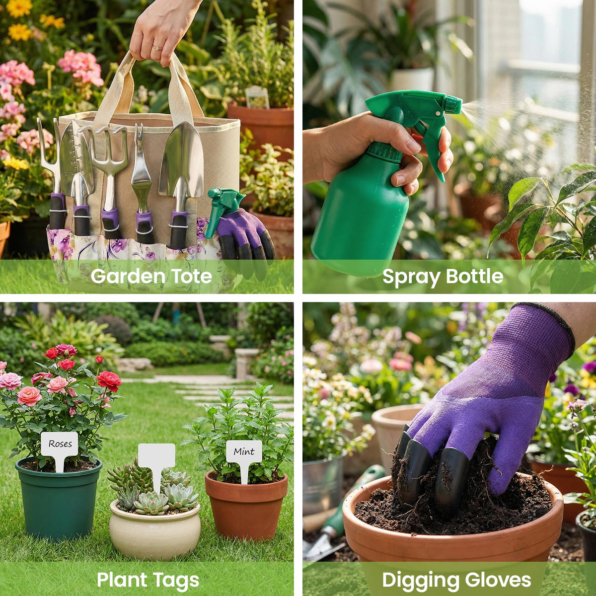 Tudoccy Stainless Steel Garden Tools resist rust in tough soil