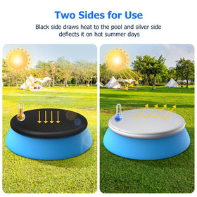Tufmunb cover under sun shows heat management with two-tone fabric.