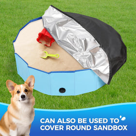 Tufmunb black cover uses sun heat to warm water and reduce evaporation.