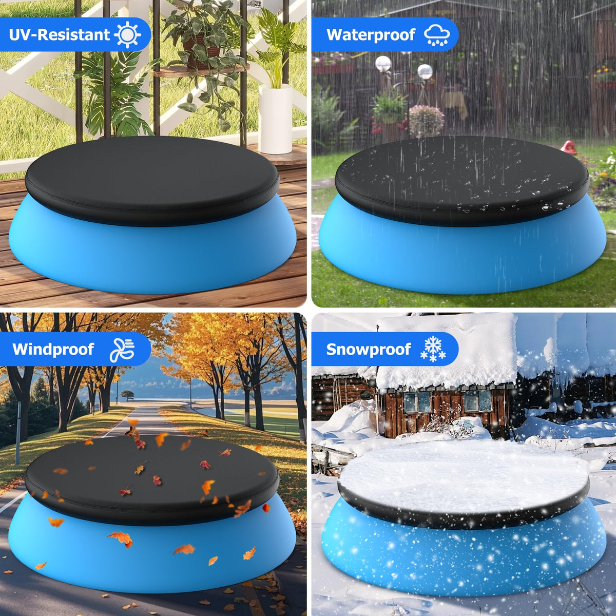Tufmunb easy installation over an inflatable 12 ft round pool